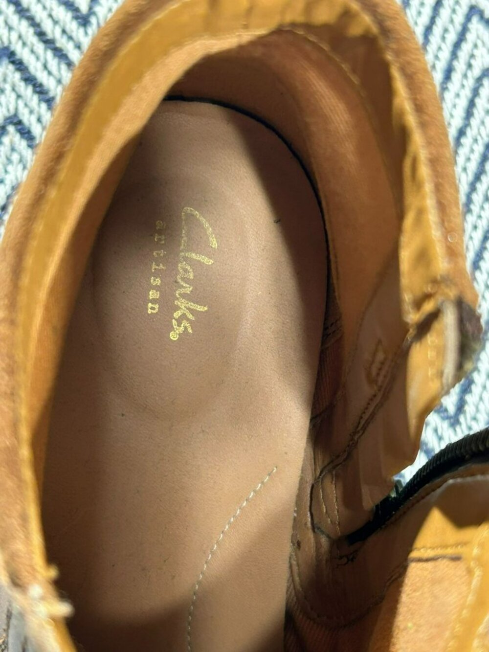 Clarks Womens Leather Maypearl Lilac Ankle Boots Brown Size 8 Suede Side Zipper - Picture 4 of 7